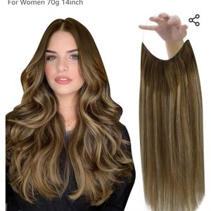 Halo style hair extensions 14 inch